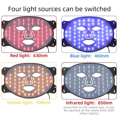 40*29.5cm LED μάσκα προσώπου 4 χρώματα Φωτονικό φως Θεραπεία ακμής Λευκαίωση Σιλικόνη Φροντίδα δέρματος