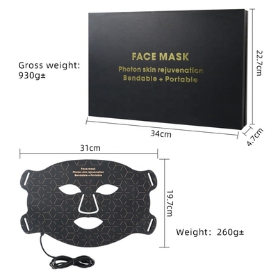 40*29.5cm LED μάσκα προσώπου 4 χρώματα Φωτονικό φως Θεραπεία ακμής Λευκαίωση Σιλικόνη Φροντίδα δέρματος