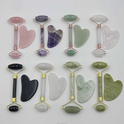 100% φυσικό Xiuyan Stone Jade Roller Gua Sha Set για το Face Lifting και το Tightening του δέρματος