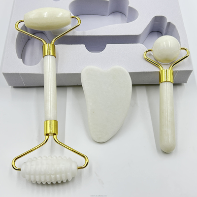 100% φυσικό Xiuyan Stone Jade Roller Gua Sha Set για το Face Lifting και το Tightening του δέρματος