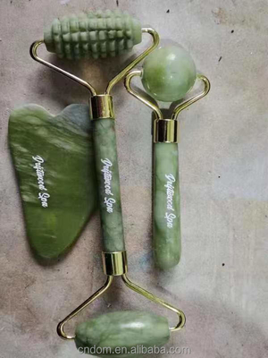 2024 Διπλό κεφάλι Xiuyan Stone Jade Roller και Gua Sha Set για φροντίδα του δέρματος Αδιάβροχο Ναι